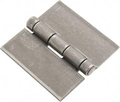 Made in USA - 3" Wide x 1/8" Thick, Blank Butt Hinge - Steel, Plain Finish - Exact Tool & Supply