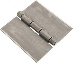 Made in USA - 4" Wide x 0.12" Thick, Blank Butt Hinge - Steel, Plain Finish - Exact Tool & Supply