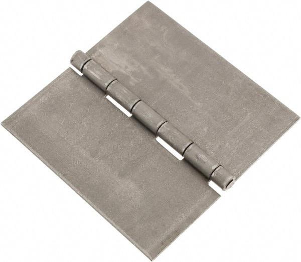 Made in USA - 6" Wide x 0.12" Thick, Blank Butt Hinge - Steel, Plain Finish - Exact Tool & Supply