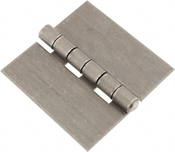 Made in USA - 6" Wide x 3/16" Thick, Blank Butt Hinge - Steel, Plain Finish - Exact Tool & Supply