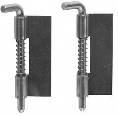 Made in USA - 1.12" Wide x 1/8" Thick, Spring Loaded Latch Hinge - Stainless Steel, Zinc Plated Finish - Exact Tool & Supply