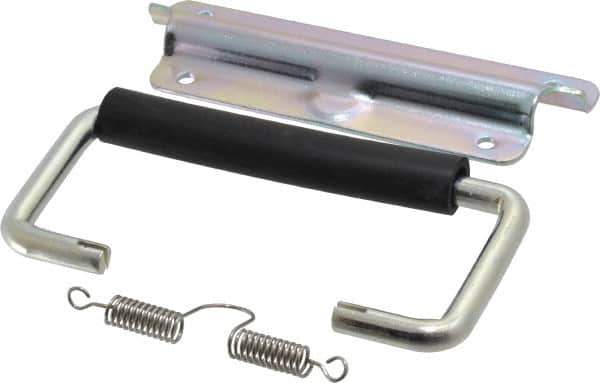 Value Collection - Full Plate Chest Handle with 90° Stop - 5-1/4" Wide x 3-1/4" High, Zinc Plated - Exact Tool & Supply