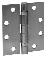 Stanley - 4" Long x 4" Wide Steel Full Mortise Commercial Hinge - Exact Tool & Supply
