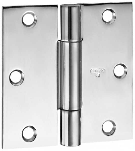 Stanley - 4-1/2" Long x 4-1/2" Wide Steel Full Mortise Commercial Hinge - Exact Tool & Supply