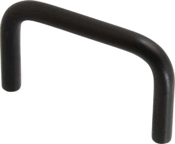 Electro Hardware - Round Handle - Black Coated, Aluminum, 2" Center to Center - Exact Tool & Supply