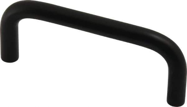 Electro Hardware - 8-32 Internal Thread, 5/16" Handle Diam, Black Anodized Aluminum Drawer Pull - 3" Center to Center - Exact Tool & Supply