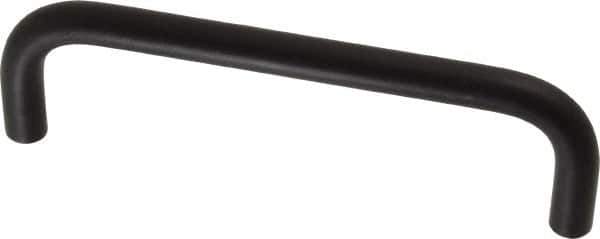 Electro Hardware - 8-32 Internal Thread, 5/16" Handle Diam, Black Anodized Aluminum Drawer Pull - 4" Center to Center - Exact Tool & Supply