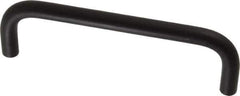 Electro Hardware - 8-32 Internal Thread, 5/16" Handle Diam, Black Anodized Aluminum Drawer Pull - 4" Center to Center - Exact Tool & Supply