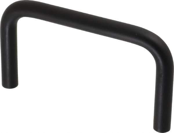 Electro Hardware - Round Handle - Black Coated, Aluminum, 5" Center to Center - Exact Tool & Supply