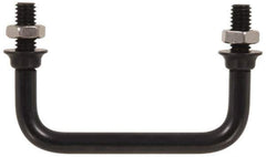 Electro Hardware - Round Handle - Black Coated, Stainless Steel, 6" Center to Center - Exact Tool & Supply
