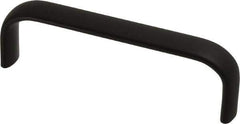 Electro Hardware - 1-1/2" High Oval Handle - Brush Black Anodized, Aluminum, 4-9/16" Center to Center - Exact Tool & Supply