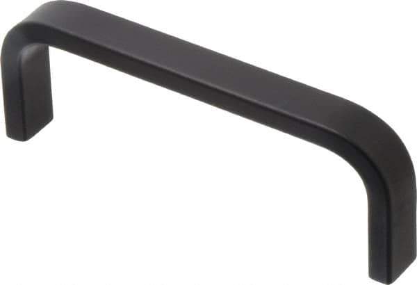 Electro Hardware - 1-1/2" High Rectangular Handle - Black Coated, Aluminum, 4" Center to Center - Exact Tool & Supply