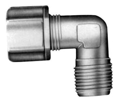 Made in USA - 5/16" Tube OD, Acetal/Celcon Plastic Compression Tube Male Elbow - 1/8 NPT Pipe, 220°F Max, Plastic Grip - Exact Tool & Supply
