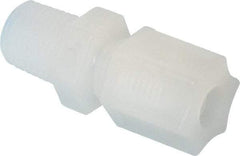 Made in USA - 5/16" Tube OD, Kynar Plastic Compression Tube Male Connector - 1/4 NPT Pipe, 275°F Max, Plastic Grip - Exact Tool & Supply