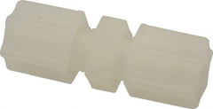 Made in USA - 1/4" Tube OD, Kynar Plastic Compression Tube Union - 275°F Max, Plastic Grip - Exact Tool & Supply