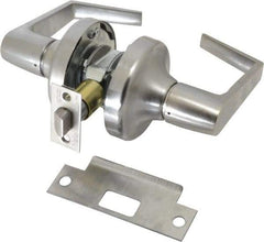 Yale - Grade 2 Passage Lever Lockset - 2-3/4" Back Set, 6 Pin Para Keyway Cylinder, US26D/Satin Chrome Plated Finish - Exact Tool & Supply