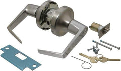 Yale - Grade 2 Storeroom Lever Lockset - 2-3/4" Back Set, 6 Pin Para Keyway Cylinder, US26D/Satin Chrome Plated Finish - Exact Tool & Supply