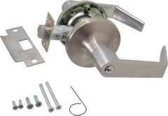 Yale - Grade 1 Storeroom Lever Lockset - 2-3/4" Back Set, 6 Pin Para Keyway Cylinder, US26D/Satin Chrome Plated Finish - Exact Tool & Supply
