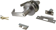 Yale - Grade 1 Entrance Lever Lockset - 2-3/4" Back Set, 6 Pin Para Keyway Cylinder, US26D/Satin Chrome Plated Finish - Exact Tool & Supply