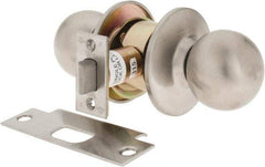 Yale - 1-3/8" Door Thickness, Stainless Steel Passage Knob Lockset - 2-3/4" Back Set, 2 Cylinder - Exact Tool & Supply
