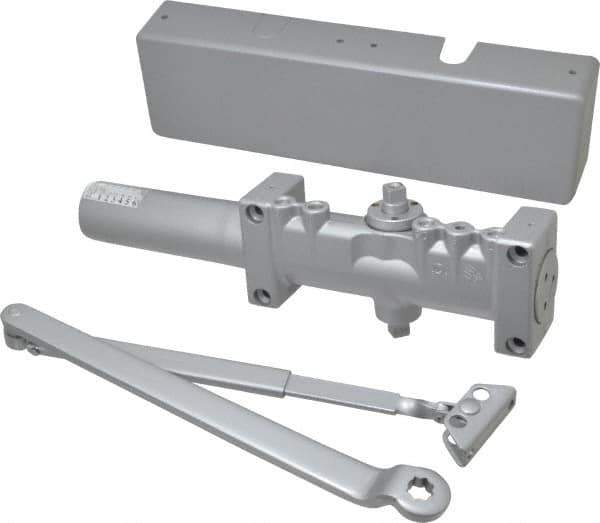 Norton Door Closers - Push & Pull Side Mount, Multi Size Closer Power Operated Damper - Aluminum Finish - Exact Tool & Supply
