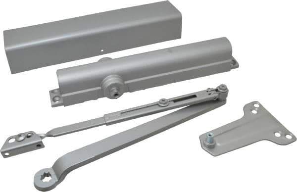 Norton Door Closers - Push & Pull Side Mount, Multi Size Closer Power Operated Damper - Aluminum Finish - Exact Tool & Supply
