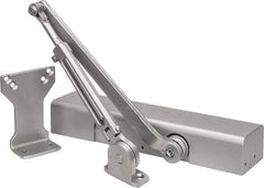 Norton Door Closers - Push & Pull Side Mount, Multi Size Closer Power Operated Damper - Aluminum Finish - Exact Tool & Supply