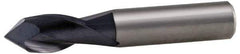 Accupro - 5/8" Diam, 1-1/4" LOC, 2 Flute, 90° Point Angle, Solid Carbide Drill Mill - AlTiN Finish, 3-1/2" OAL, 5/8" Shank Diam - Exact Tool & Supply