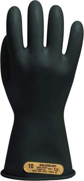 Salisbury by Honeywell - Class 00, Size 2XL (11), 11" Long, Rubber Lineman's Glove - 500 AC Max Use Voltage, 2,500 AC Test Voltage, Black, ASTM D120 - Exact Tool & Supply