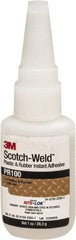 3M - 1 oz Bottle Clear Instant Adhesive - Series PR100, 10 to 30 sec Working Time, 24 hr Full Cure Time, Bonds to Cardboard, Ceramic, Fabric, Fiberglass, Foam, Glass, Leather, Metal, Paper, Plastic, Rubber, Vinyl & Wood - Exact Tool & Supply