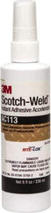 3M - 8 oz Bottle Amber Instant Adhesive - Series AC113, Bonds to Metal, Plastic & Rubber - Exact Tool & Supply