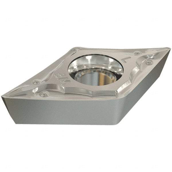 Iscar - DCET3-.002 WF Grade IC907 Carbide Turning Insert - TiAlN Finish, 55° Diamond, 3/8" Inscr Circle, 5/32" Thick, 0.002" Corner Radius - Exact Tool & Supply