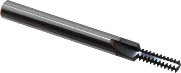 Scientific Cutting Tools - 1/4-20 Thread, 1/4" Shank Diam, TiN Coating, Solid Carbide Straight Flute Thread Mill - 3 Flutes, 2-1/2" OAL, 1/4" Min Noml Diameter - Exact Tool & Supply