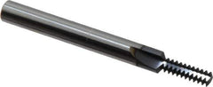 Scientific Cutting Tools - 1/4-20 Thread, 1/4" Shank Diam, TiN Coating, Solid Carbide Straight Flute Thread Mill - 3 Flutes, 2-1/2" OAL, 1/4" Min Noml Diameter - Exact Tool & Supply
