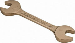 Ampco - 1" x 1-1/8" Nonsparking Open End Wrench - 10-1/4" OAL, Double End, Plain Finish, 15° Head Angle - Exact Tool & Supply