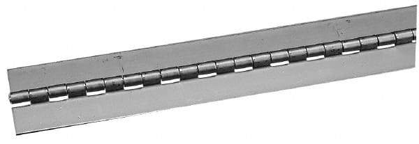 Made in USA - 84" Long x 1-1/2" Wide, 1/2" Knuckle, Stainless Steel Continuous Hinge - 0.12" Pin Diam, 0.06" Thick without Holes - Exact Tool & Supply