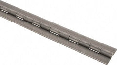 Made in USA - 72" Long x 2" Wide, 1" Knuckle, Steel Continuous Hinge - 1/4" Pin Diam, 0.09" Thick without Holes - Exact Tool & Supply