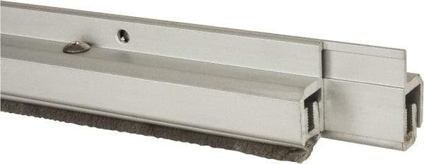 Pemko - 96" Long x 1-1/4" Wide, Adjustble Double Door Split Astragal Weatherstripping - Clear Anodized Aluminum Finish - Exact Tool & Supply