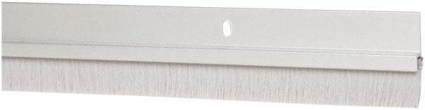 Pemko - Door Bottom Sweep - Nylon Brush, 1-1/2" High, Clear Anodium Aluminum Coated - Exact Tool & Supply