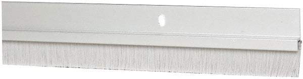 Pemko - Door Bottom Sweep - Nylon Brush, 1-1/2" High, Clear Anodium Aluminum Coated - Exact Tool & Supply