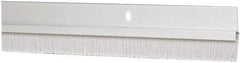 Pemko - Door Bottom Sweep - Nylon Brush, 1-1/2" High, Clear Anodium Aluminum Coated - Exact Tool & Supply
