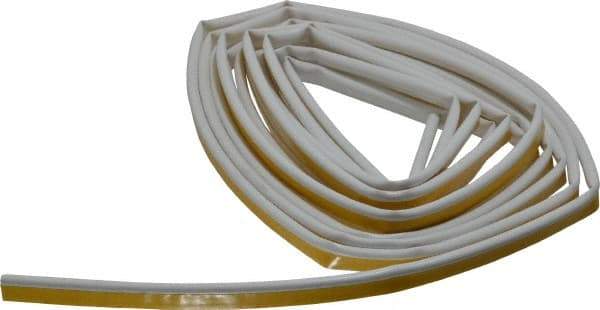 Pemko - 20' Long x 1/2" Wide, Siliconseal Self-Adhesive Weatherstripping - White Finish - Exact Tool & Supply