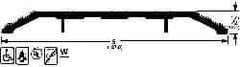 Pemko - 36" Long x 5" Wide x 1/2" High, Saddle Threshold - Gray PemKote Skid Resistant Surface - Exact Tool & Supply