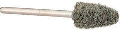 Standard Abrasives - 3/8" Head Diam x 3/4" Thickness, B52, Pointed End, Aluminum Oxide Mounted Point - Light Gray, Fine Grade, 45,300 RPM - Exact Tool & Supply