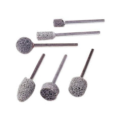 Standard Abrasives - 1/2" Head Diam x 1/2" Thickness, B121, Ball End, Aluminum Oxide Mounted Point - Dark Gray, 45,300 RPM - Exact Tool & Supply