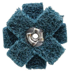 Standard Abrasives - 1-1/2" Diam Medium Density Cross Buff - 3 Plys, 8-32 Thread, Medium Grade, 20,000 Max RPM - Exact Tool & Supply