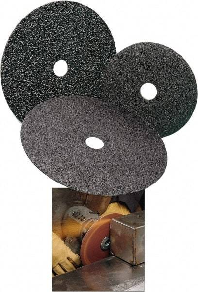 Standard Abrasives - 5" Diam 7/8" Hole 60 Grit Fiber Disc - Medium Grade, Zirconia Alumina, 18,000 Max RPM - Exact Tool & Supply
