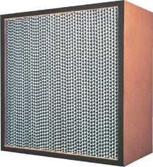 Made in USA - 12" High x 12" Wide 11-1/2" Deep, 95% Capture Efficiency, HEPA Air Filter - Microfiber Paper Media, Galvanized Steel Frame, 250 FPM Max, 250 CFM, 180°F Max, Use with Hospitals & Clean Rooms - Exact Tool & Supply