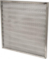 Made in USA - 20" Noml Height x 20" Noml Width x 1" Noml Depth, 71% Capture Efficiency, Permanent Air Filter - MERV 7, Aluminum Cloth & Mesh, Integrated Aluminum Frame, 300 Max FPM, 800 CFM, For Any Unit - Exact Tool & Supply
