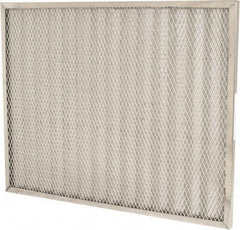Made in USA - 20" Noml Height x 25" Noml Width x 1" Noml Depth, 71% Capture Efficiency, Permanent Air Filter - MERV 7, Aluminum Cloth & Mesh, Integrated Aluminum Frame, 300 Max FPM, 800 CFM, For Any Unit - Exact Tool & Supply